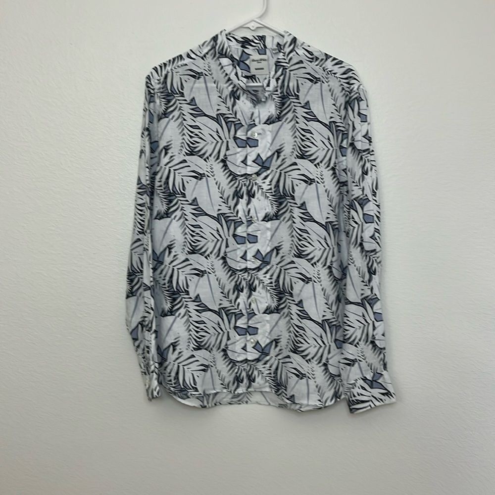 Baird McNutt Murano Men’s Linen Botanical Tropical Long Sleeve Button Down Shirt